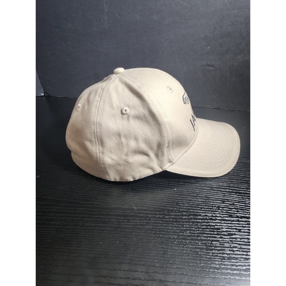New Jaguar Logo Baseball Cap Hat  Tan Adjustable Fabric Strap Brass Buckle - Picture 2 of 6